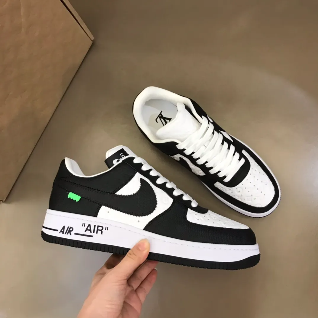 Men's shoes 💰p420 "*OUIS *UITTO*" x OFF-WHITE x Nike tripartite collaboration! Trendy and cool men's casual sports shoes with unrivaled color matching. The design idea basically continues the style of THE TEN. The Swoosh line and tongue label have a very familiar visual effect and are both fashionable and trendy! A must-have for fashionistas! The effect on your feet is absolutely stunning! Size: 38-45